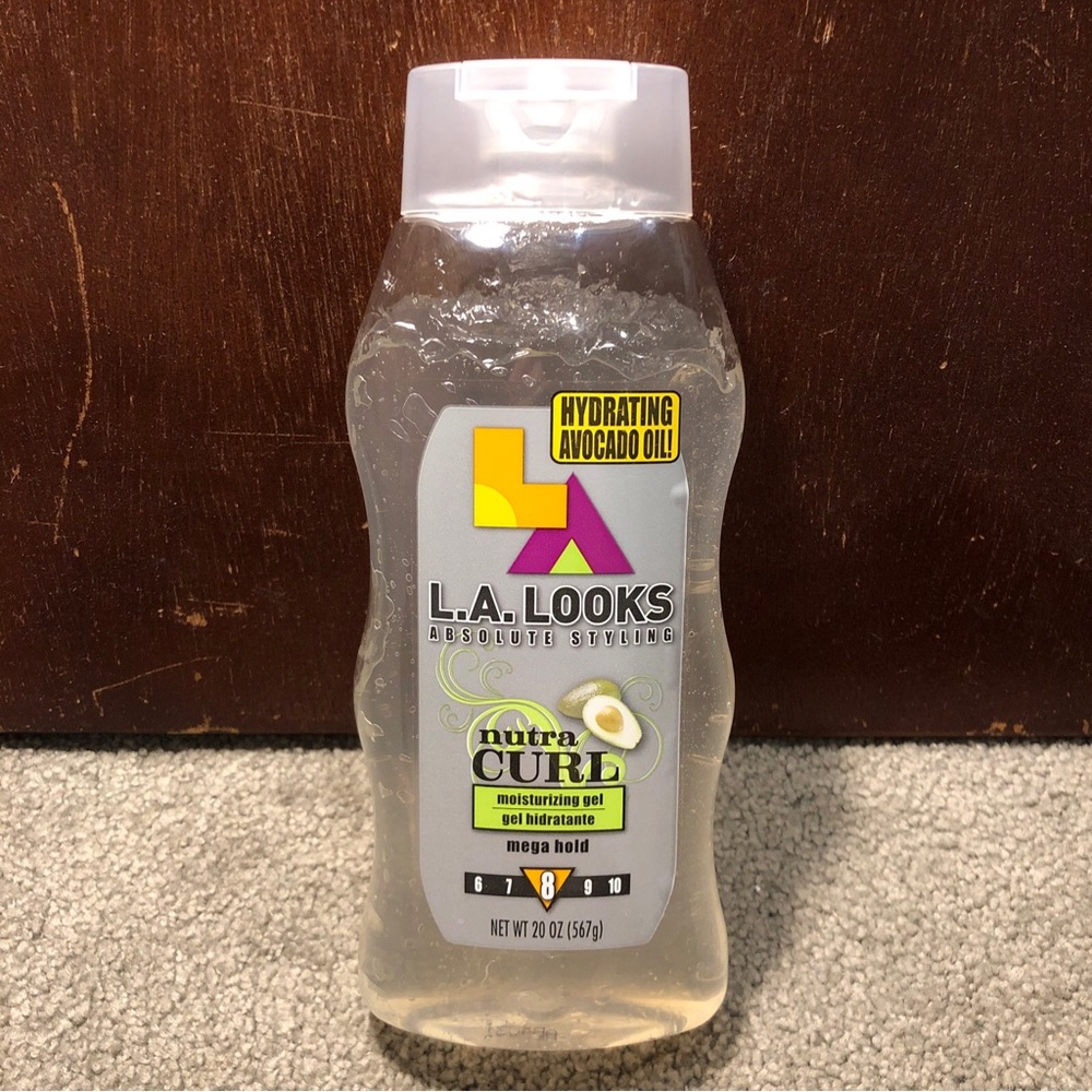 LA Looks Nutra Curl Perfect Curl Hair Gel, Level Mega 8 Hold, Clear, 20oz